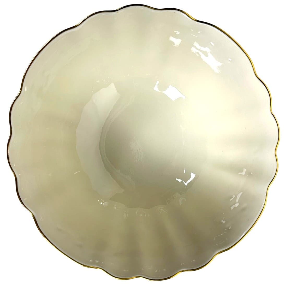 Lenox Holiday Hostess Collection Ivory Gold Rim Centerpiece 12.5"Punch Bowl-Mint - Thumbnail 3
