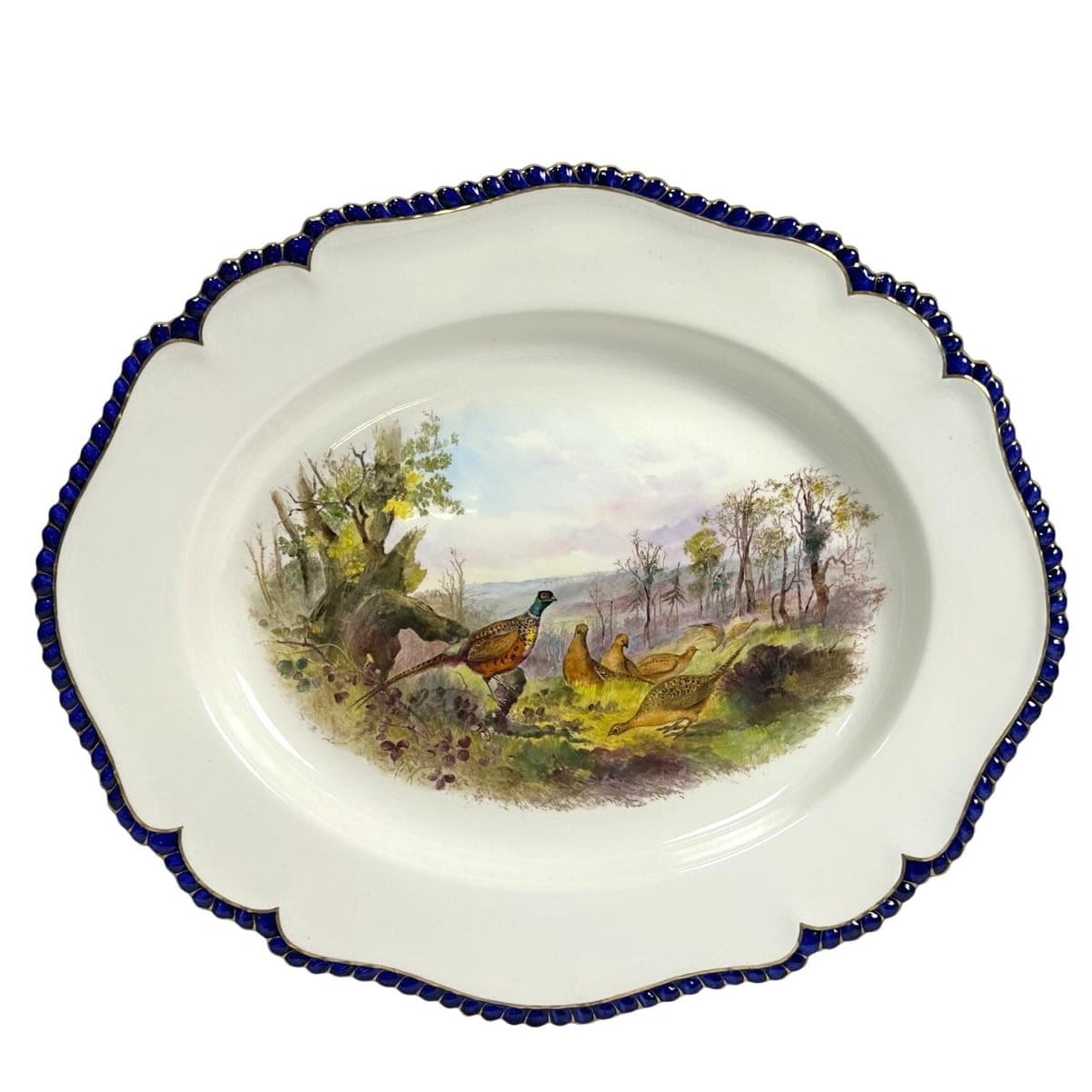 Antique Royal Worcester 1898 George Johnson Hand Painted Game Bird China-17 Pcs - Thumbnail 4