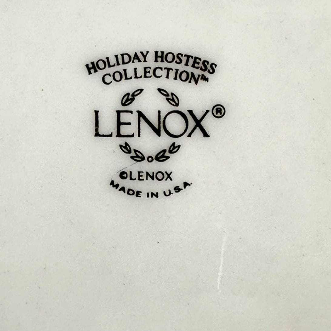 Lenox Holiday Hostess Collection Ivory Gold Rim Centerpiece 12.5"Punch Bowl-Mint - Thumbnail 8