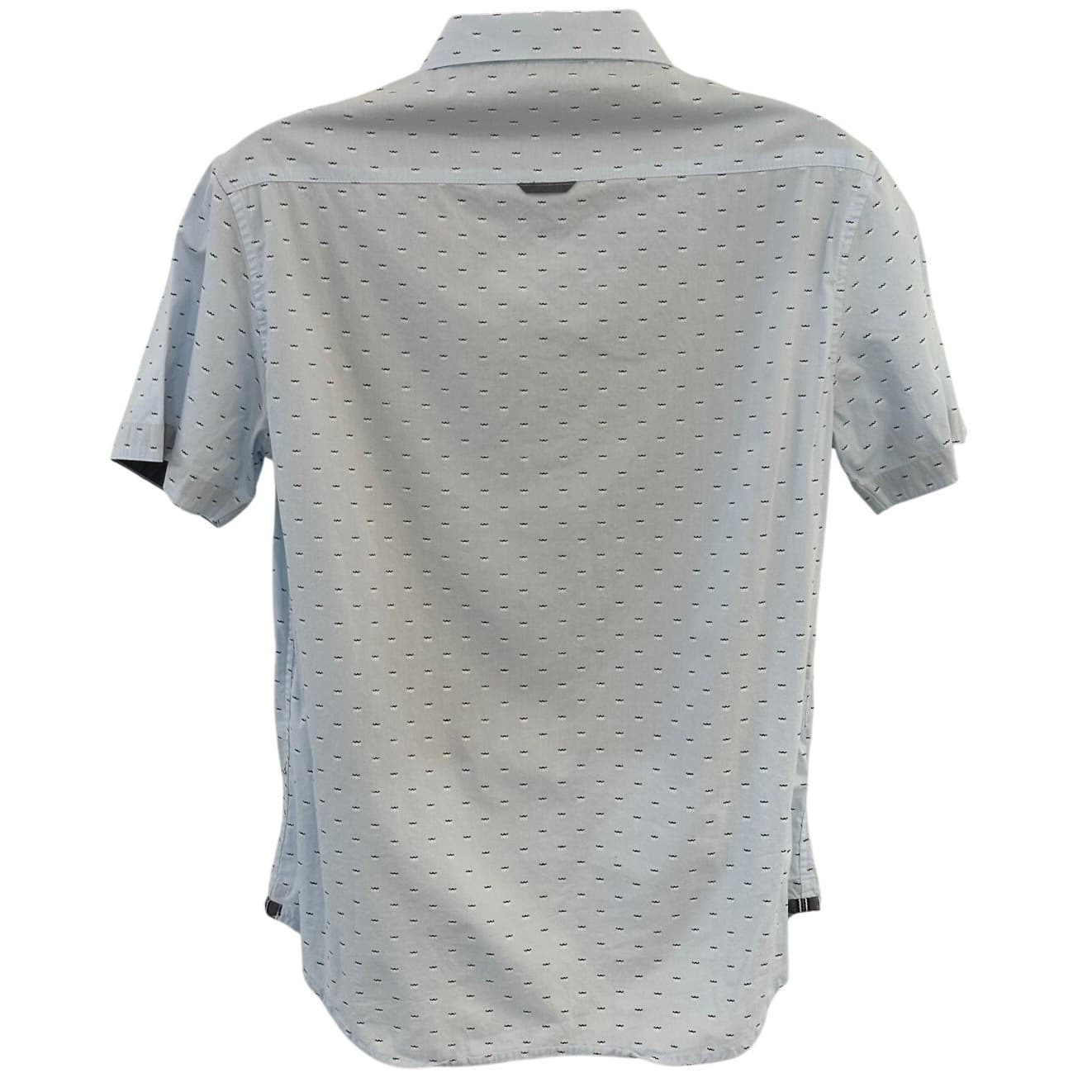 Level Ten Mensmodern Blue Short Sleeve Button Down Shirt Excellent - Thumbnail 4