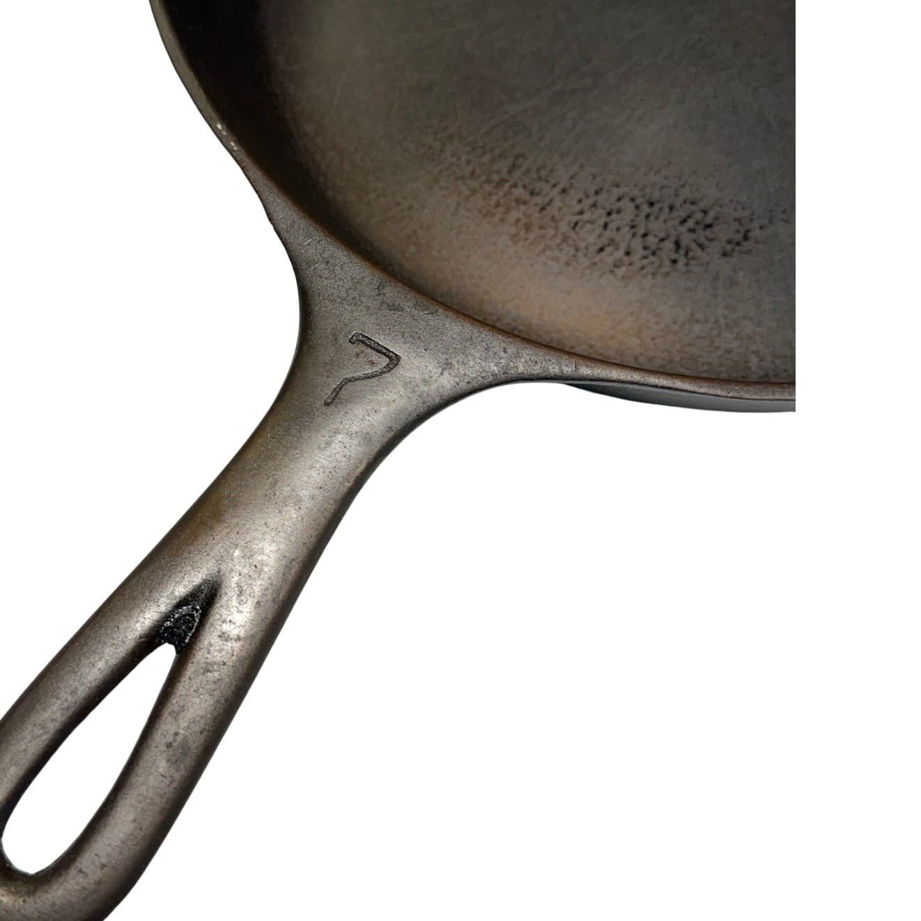 Griswold #7 Vintage Cast Iron Skillet-Flat 701 Block Logo Erie PA Seasoned USA - Thumbnail 10