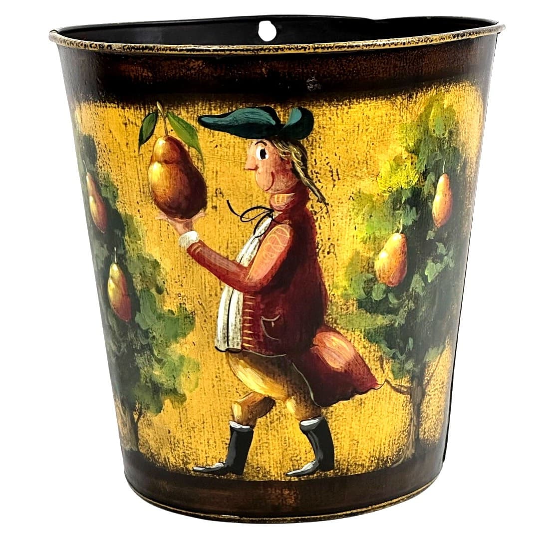 John Dunn Original 1999 Signed Tole Rooster/Gentleman Folk Art Sap Syrup Tin!