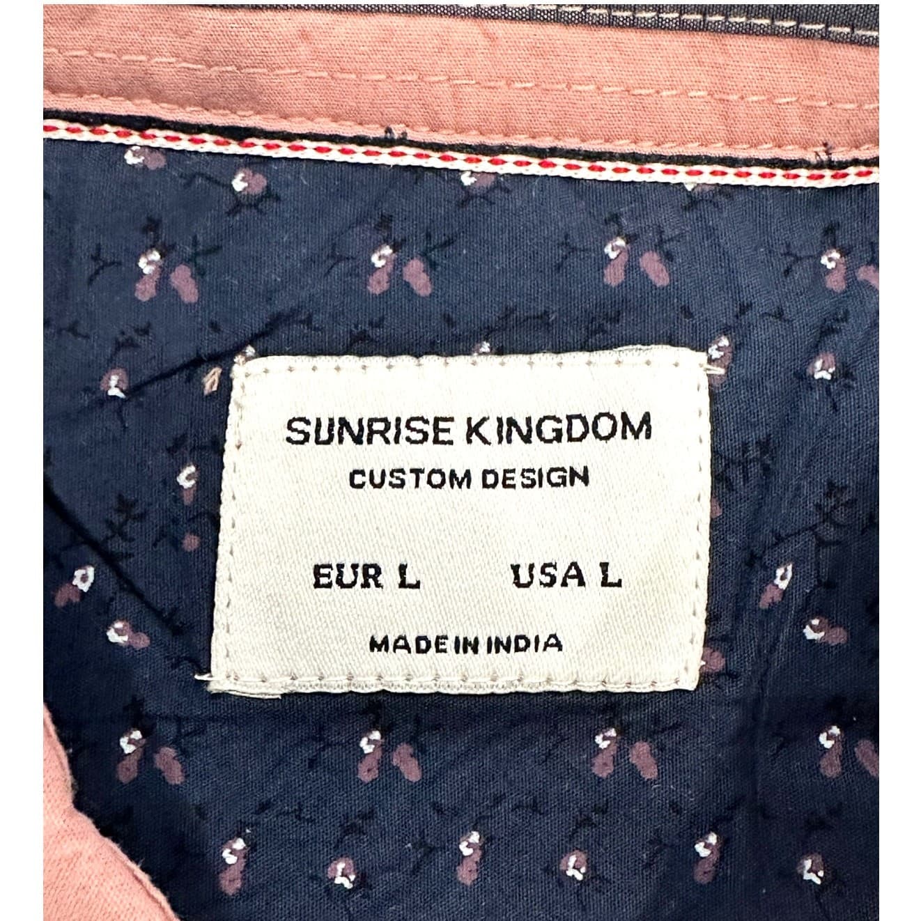 Sunrise Kingdom Men’s Pink & Pineapple Button Down Shirt Men's Size L Excellent - Thumbnail 3