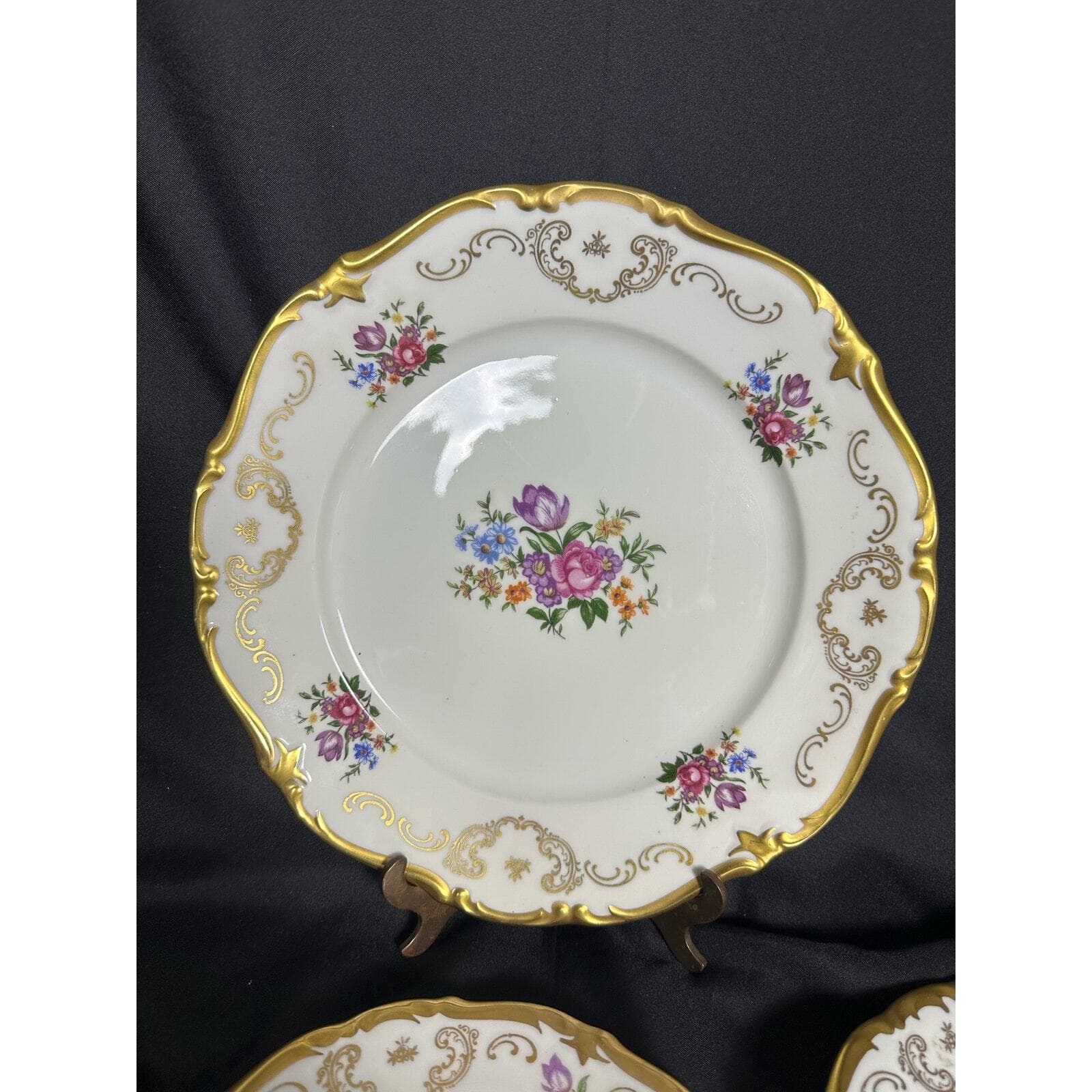 REICHENBACH GDR Dinner, Salad, Bread & Butter, Saucer Plates-RARE-One Set of 4 - Thumbnail 2