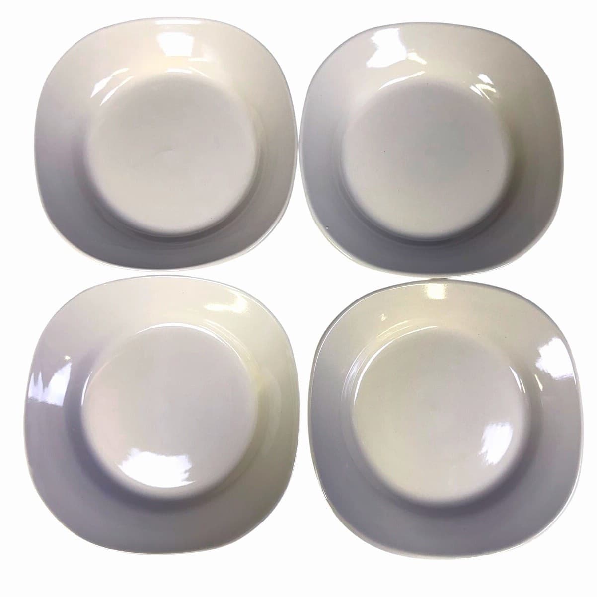 Royal Norfolk Contemporary White Stoneware 8-3/4" Square Salad Plates Set of 4