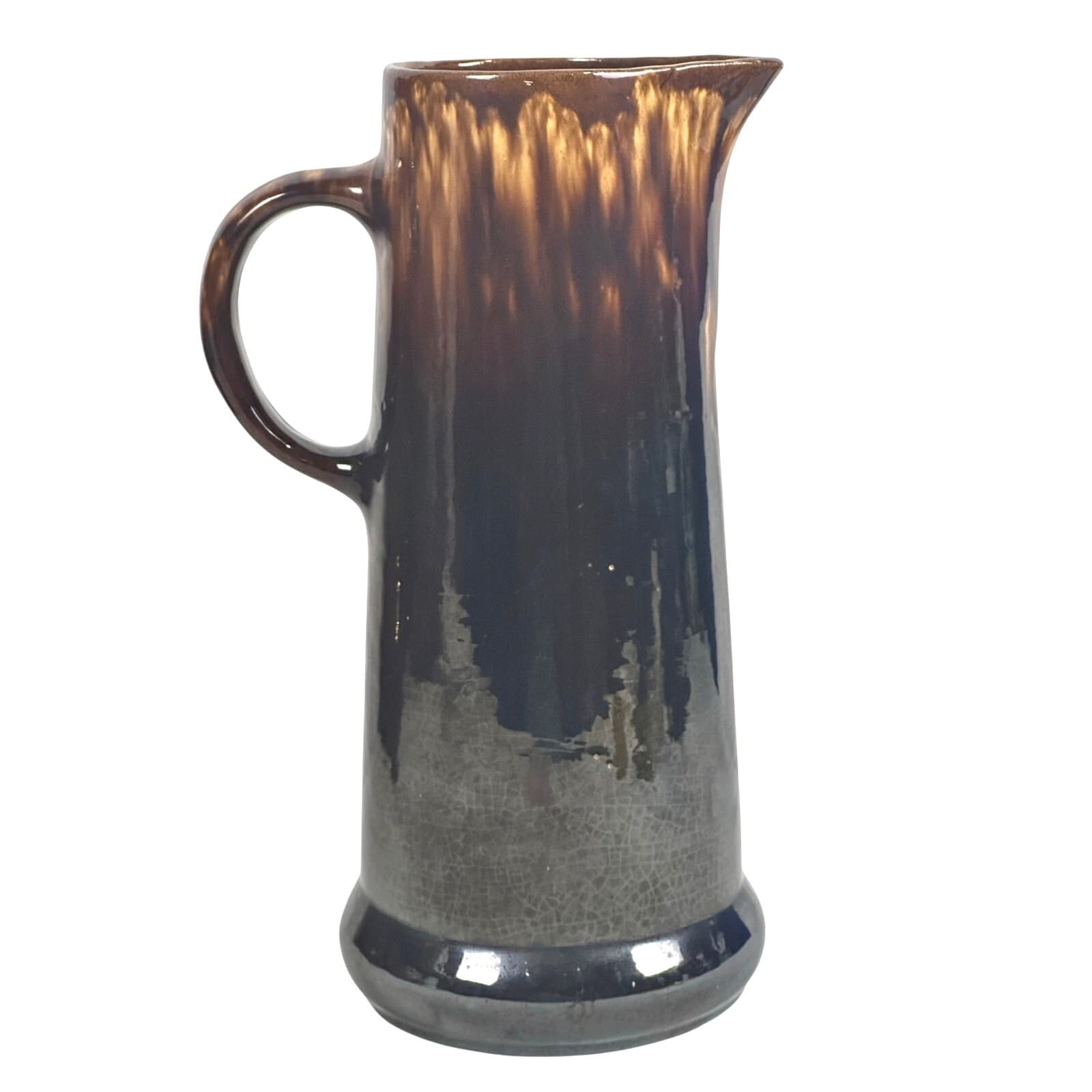 Antique Bennington Rockingham Tall Earthenware Pottery Pitcher-Excellent! - Thumbnail 6