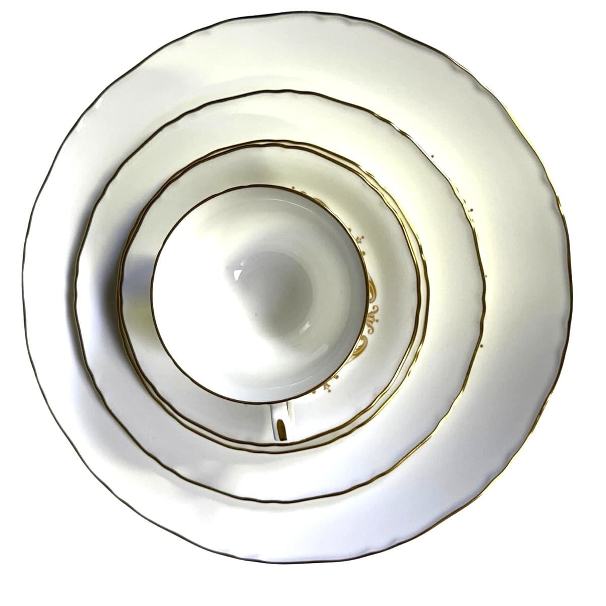 Royal Worcester Retired 'Gold Chantilly' Bone China 5-PC Place Setting-Exquisite - Thumbnail 2