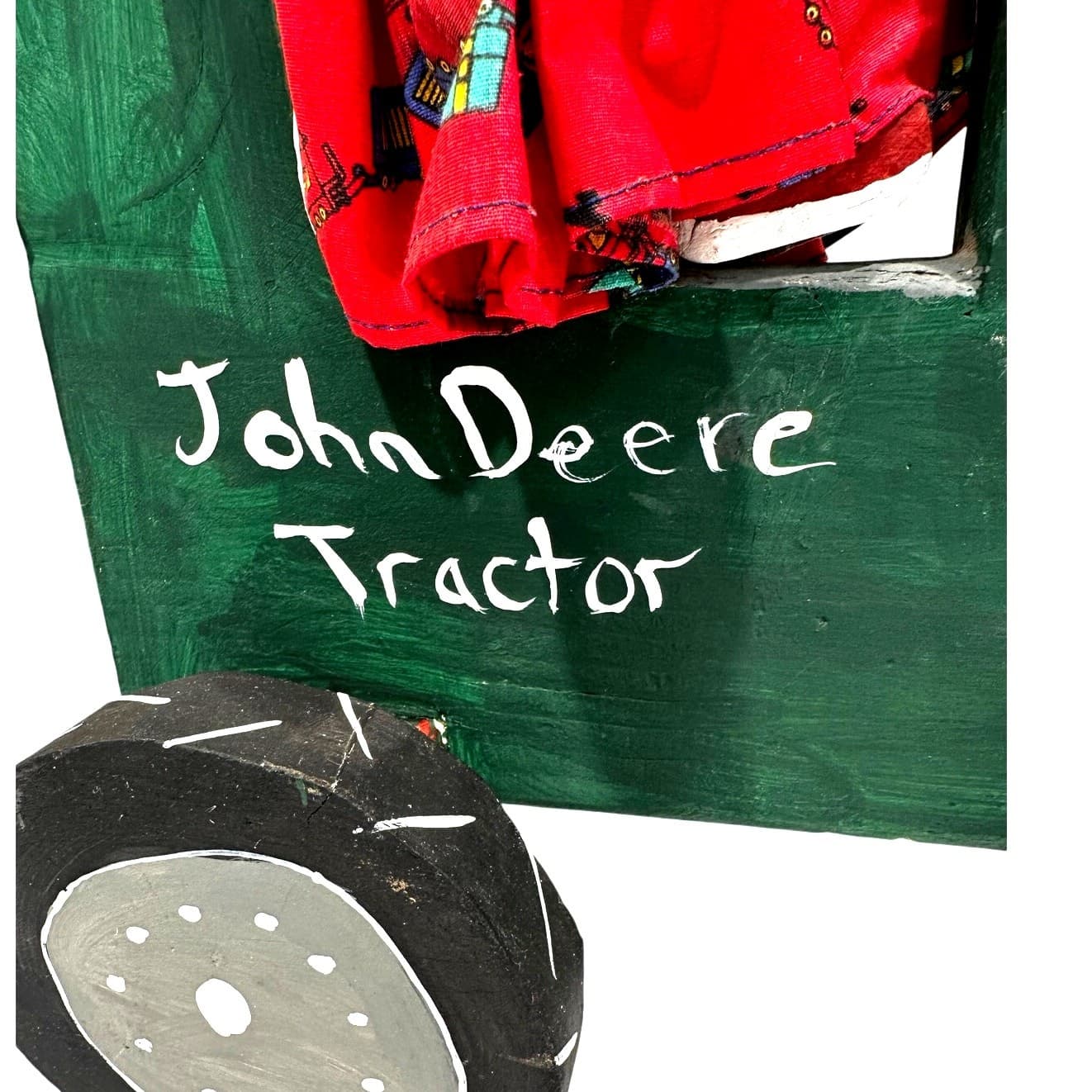 Delbert Buck Navajo Folk Art Wood Carving-Woman and John Deere Tractor-Signed - Thumbnail 10