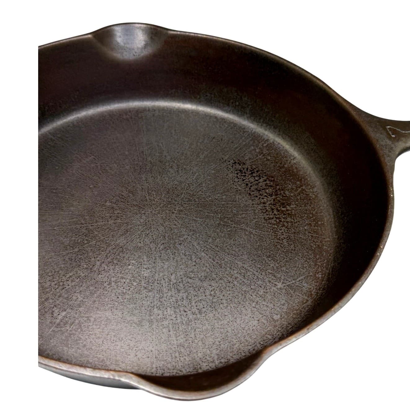 Griswold #7 Vintage Cast Iron Skillet-Flat 701 Block Logo Erie PA Seasoned USA - Thumbnail 9