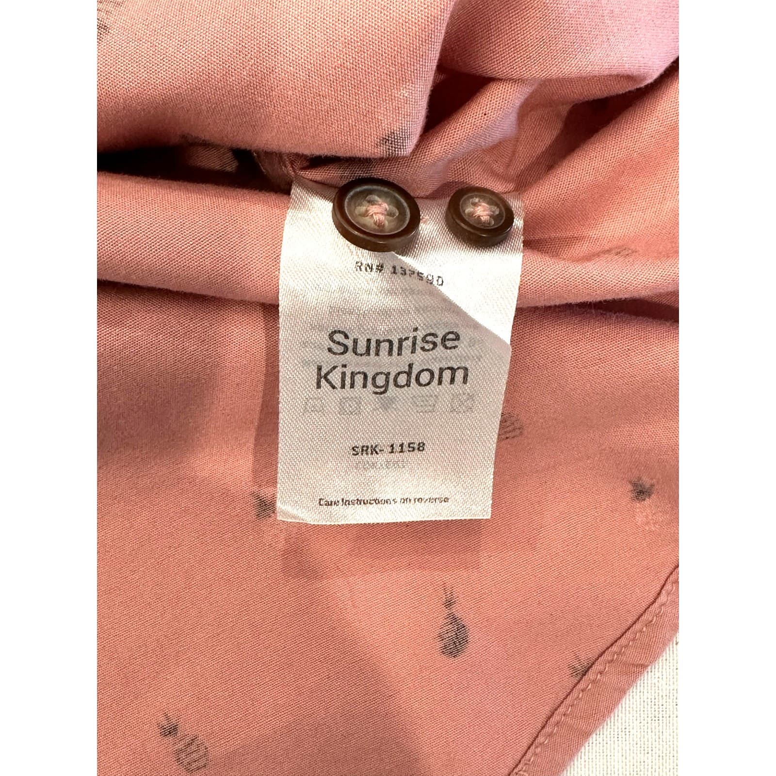 Sunrise Kingdom Men’s Pink & Pineapple Button Down Shirt Men's Size L Excellent - Thumbnail 8