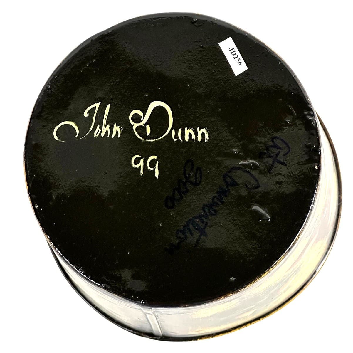 John Dunn Original 1999 Signed Tole Rooster/Gentleman Folk Art Sap Syrup Tin! - Thumbnail 6