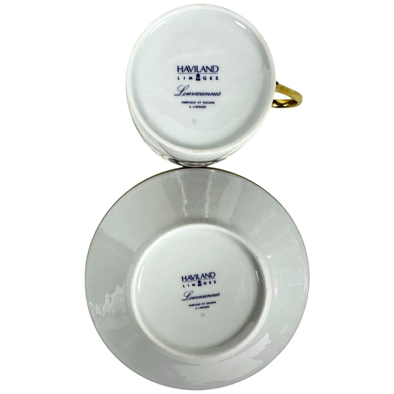 Haviland Limoges "Louveciennes" Flat Cups/Saucers-Set of 5-France-Pristine Mint! - Thumbnail 6
