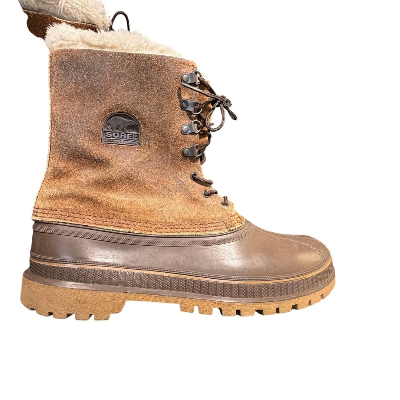 Sorel Kaufman Vintage Steel Shank Pac Boots Mens 13 Made In Canada Wool Liner - Thumbnail 9