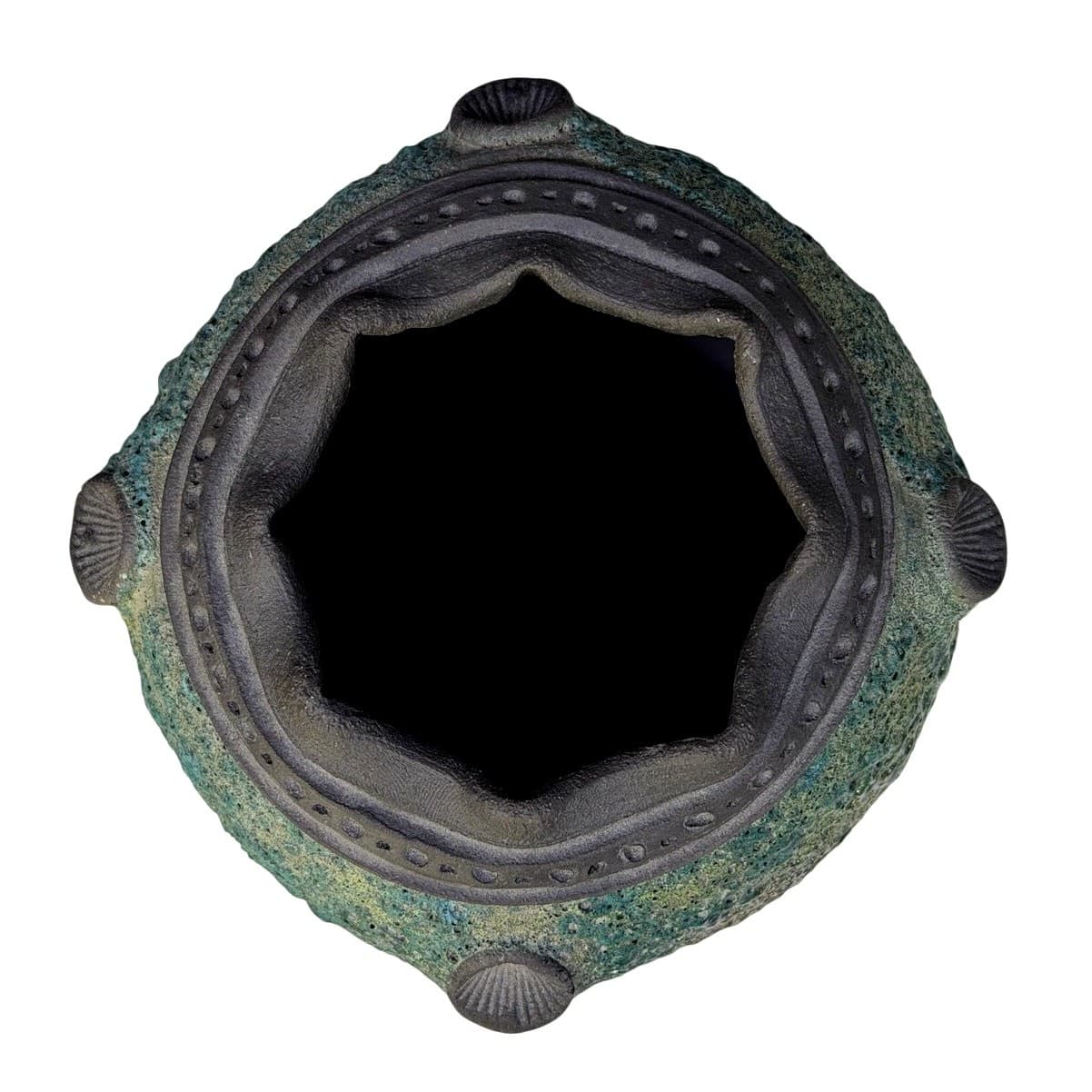 Signed Trent Tally Pottery Vase Clay Art Works Lava Glaze Textured Ceramic 8.5" - Thumbnail 4