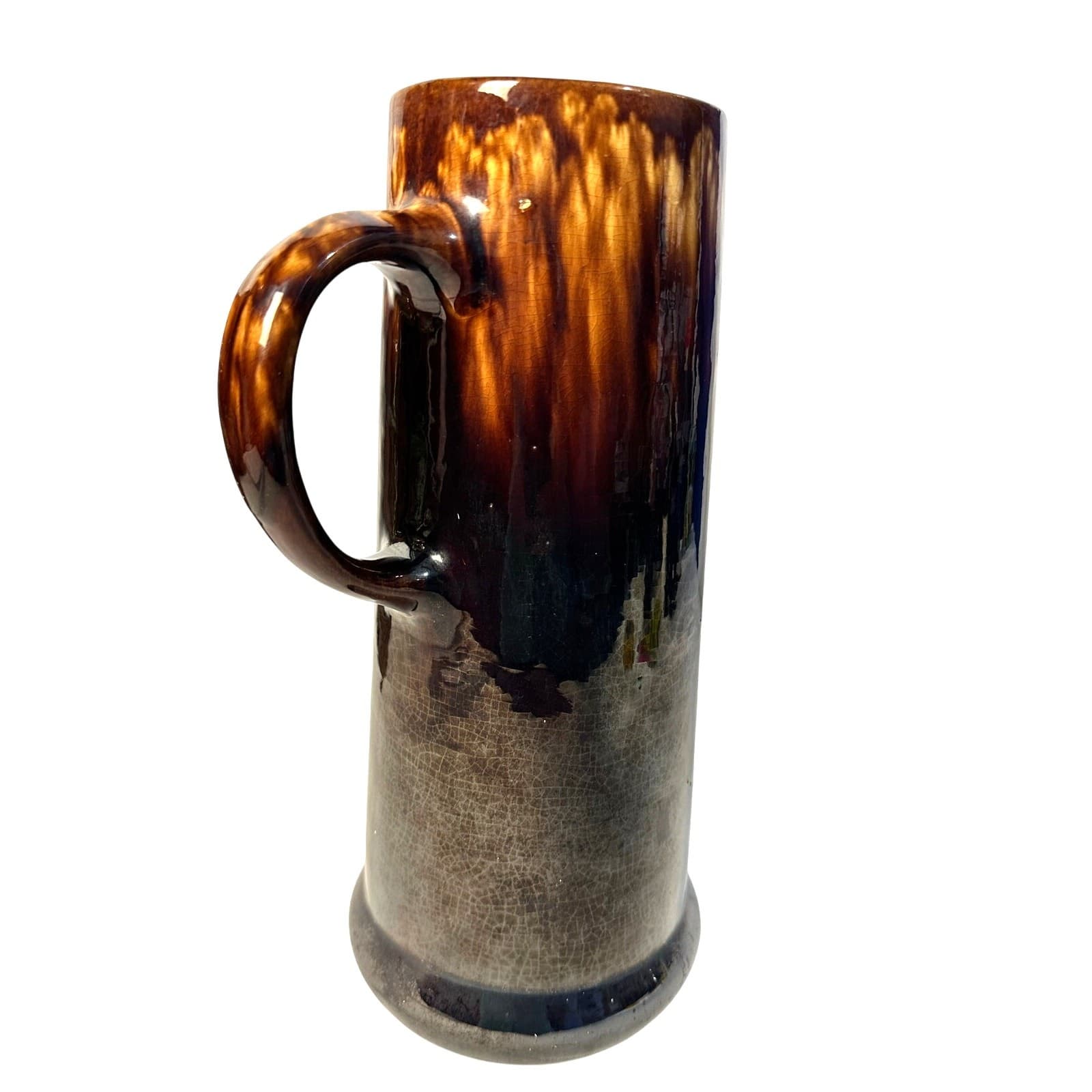 Antique Bennington Rockingham Tall Earthenware Pottery Pitcher-Excellent! - Thumbnail 11