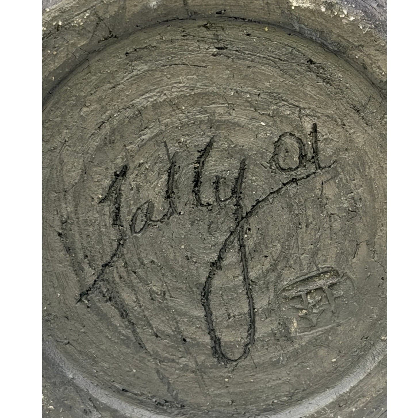 Signed Trent Tally Pottery Vase Clay Art Works Lava Glaze Textured Ceramic 8.5" - Thumbnail 6