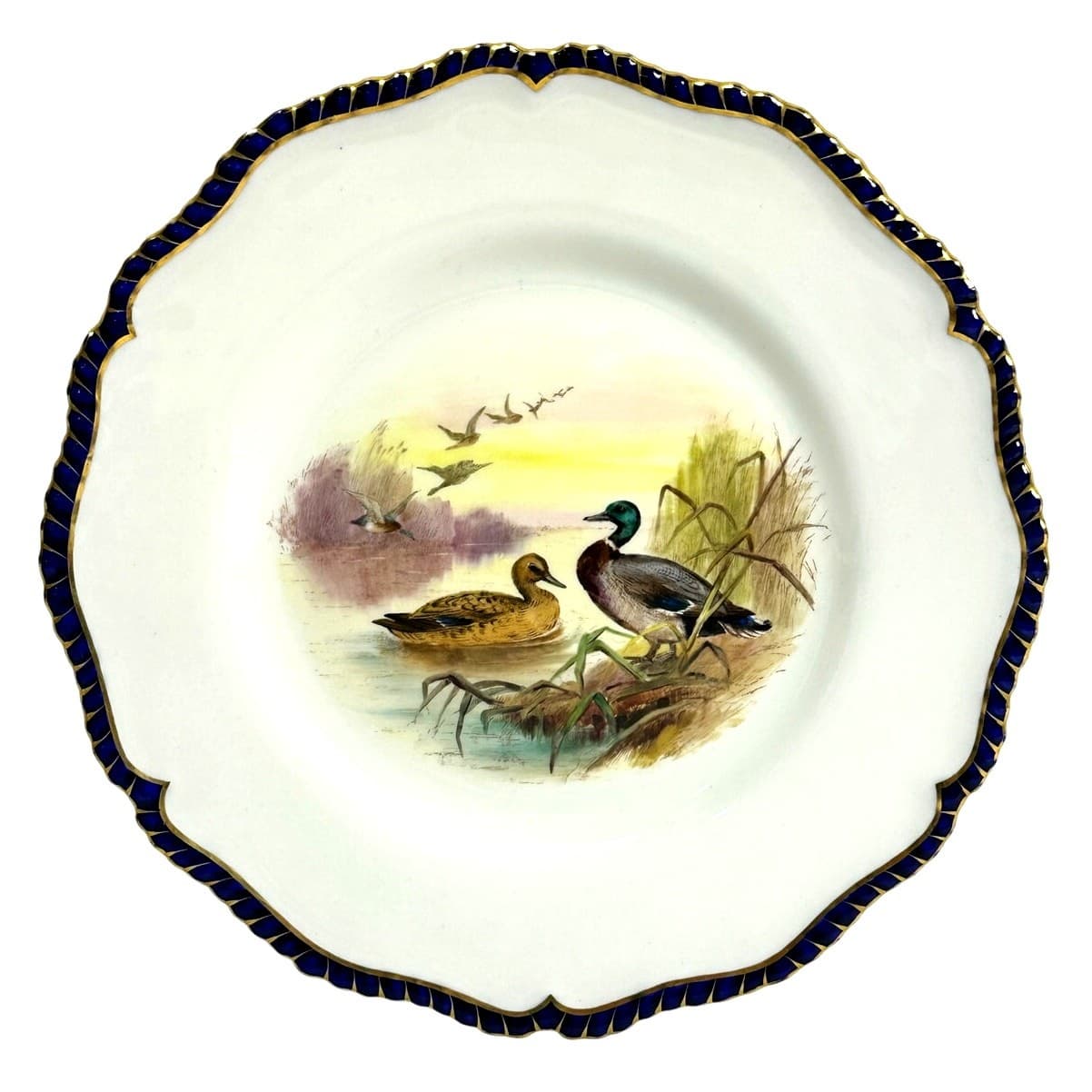 Antique Royal Worcester 1898 George Johnson Hand Painted Game Bird China-17 Pcs - Thumbnail 12