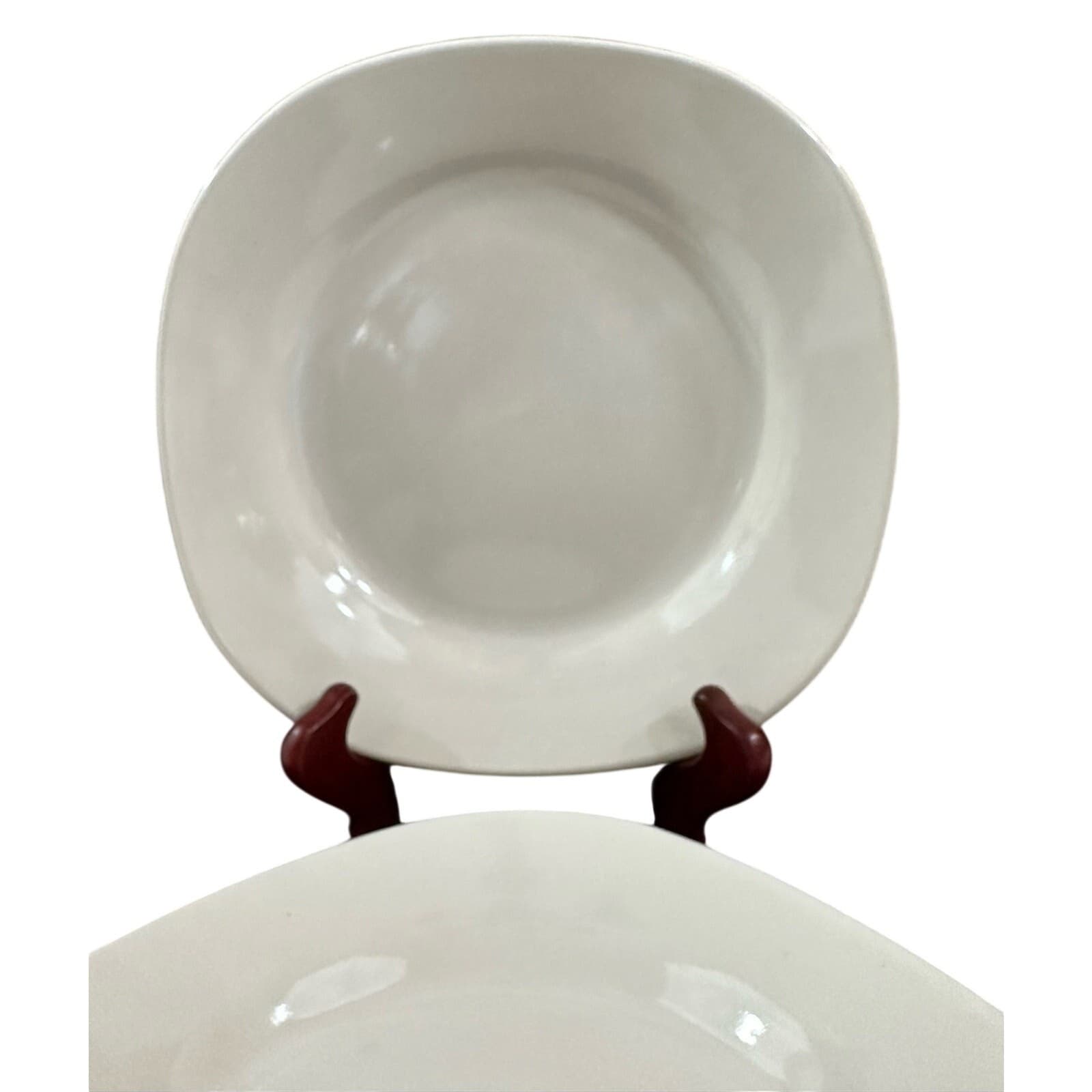 Royal Norfolk Contemporary White Stoneware 8-3/4" Square Salad Plates Set of 4 - Thumbnail 2