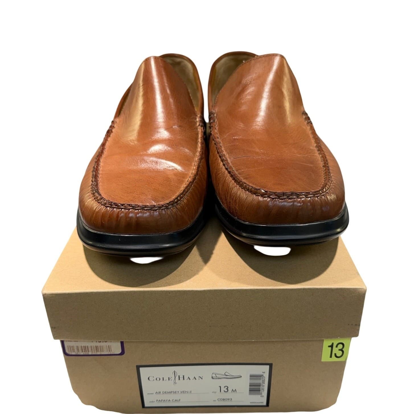 Cole Haan Air Dempsey Venetian Loafers Mens 13M Brown Papaya Calf Leather C08093 - Thumbnail 2