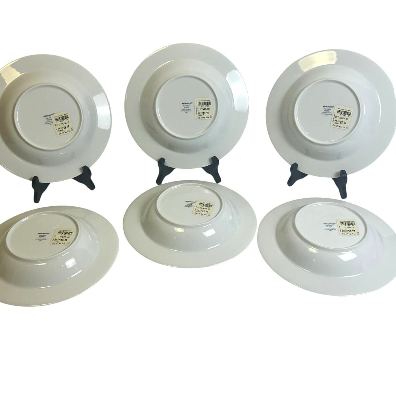Wedgwood Vintage 1997 "Fleur" 9" Large Rim Soup/Pasta Bowls-Excellent-Set of 6 - Thumbnail 7