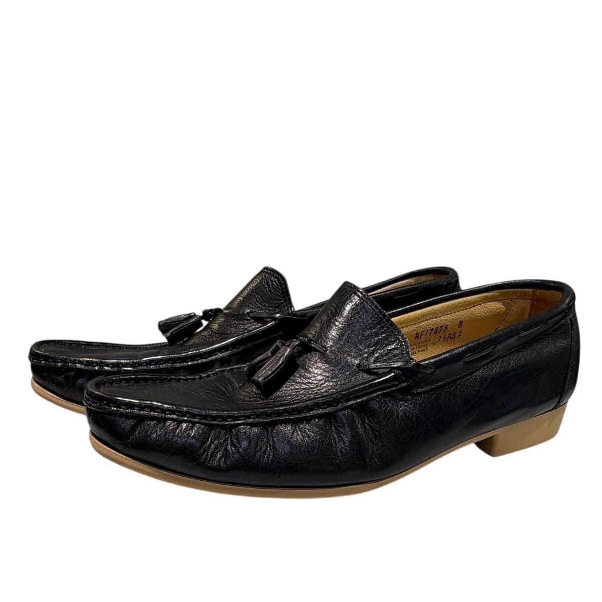 Regal Vintage Pasadena Tassel Loafers Mens 13 D Black Leather Moc Toes Shoes Box - Thumbnail 6