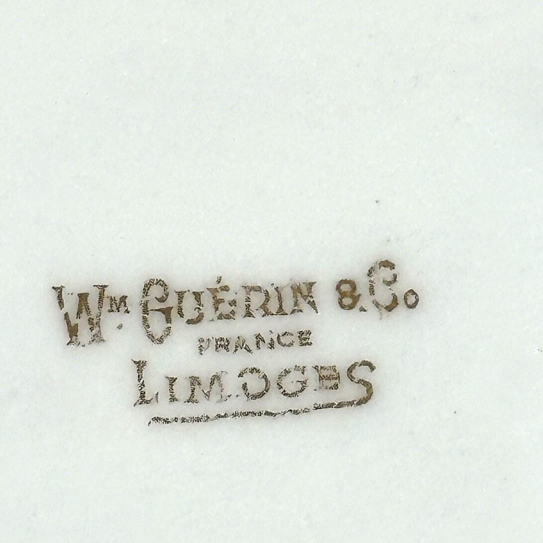 Wm Guerin & Co Limoges France White Antique Covered Serving Dish Gold Accents! - Thumbnail 9