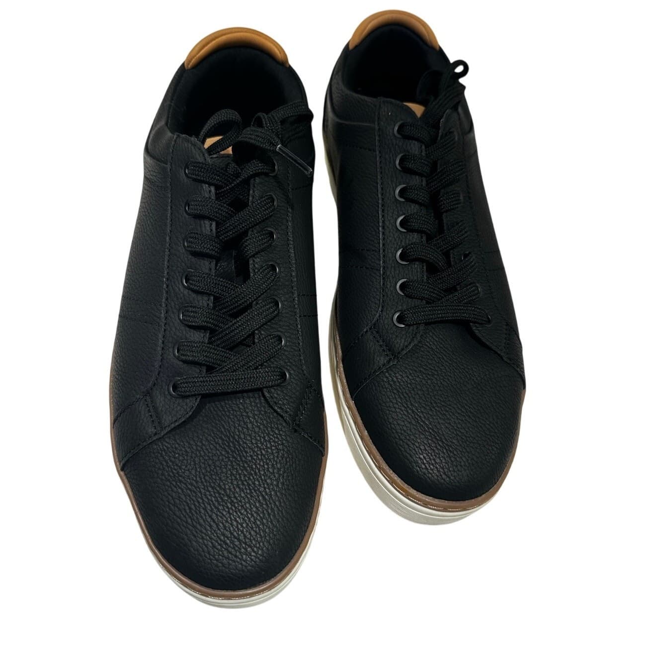 Aldo Ramson Black Brown Pebble Leather Sneakers Men's Size 10 - Thumbnail 3