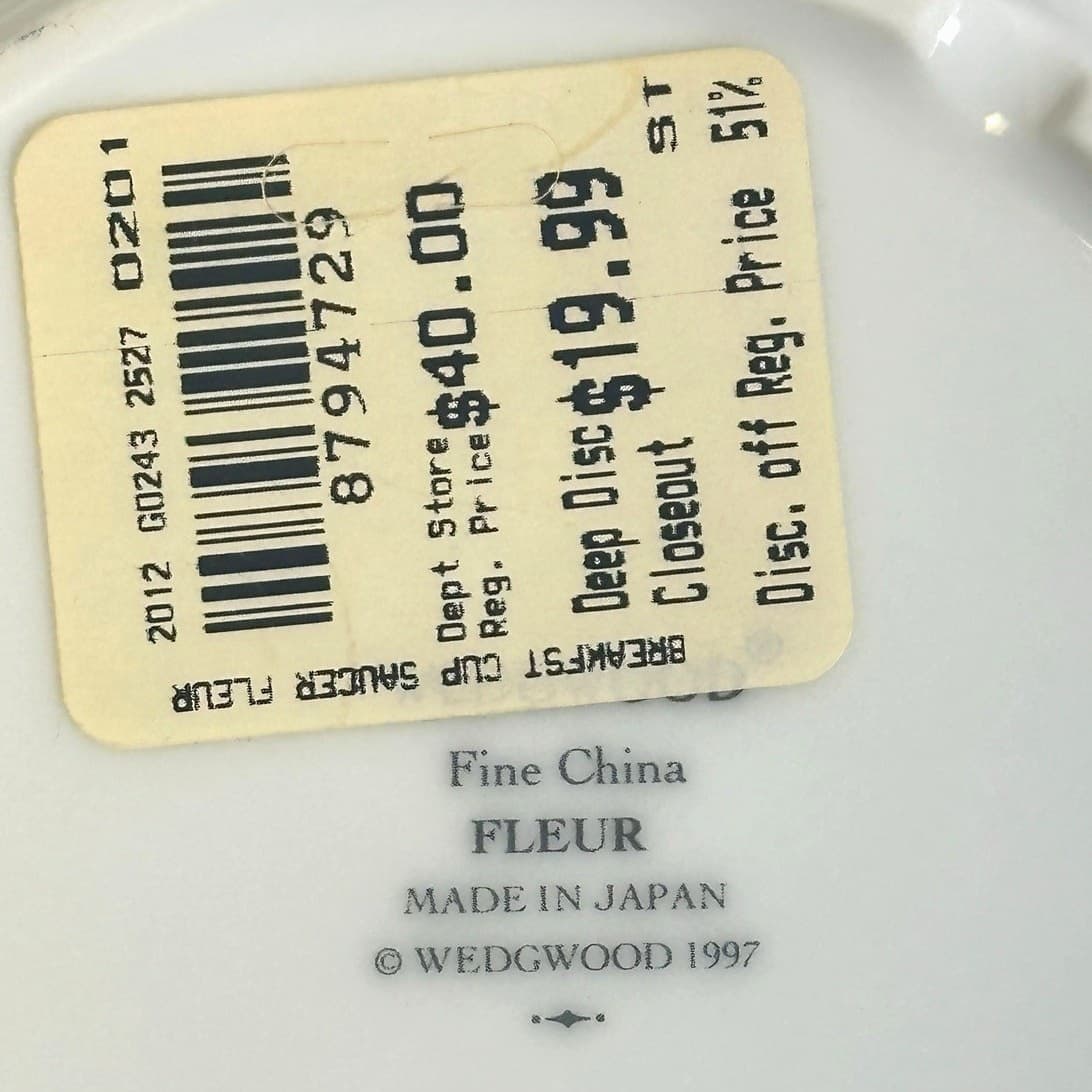 Wedgwood Vintage 1997 "Fleur" 3 7/8" Breakfast Cup-Excellent-Extremely Rare! - Thumbnail 7