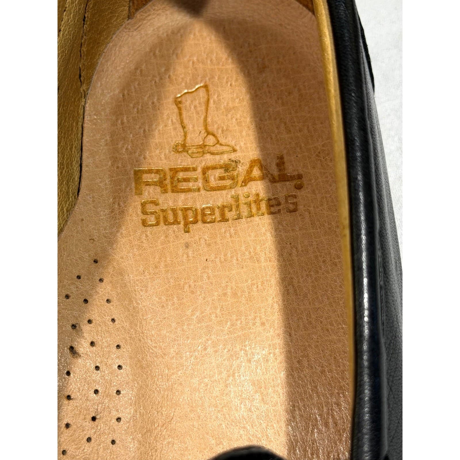 Regal Vintage Pasadena Tassel Loafers Mens 13 D Black Leather Moc Toes Shoes Box - Thumbnail 5