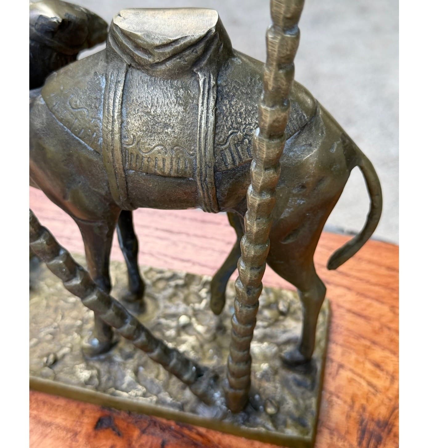 Vintage Brass Camel Palm Tree Candle Holder Sculpture Hollywood Regency MCM - Thumbnail 17