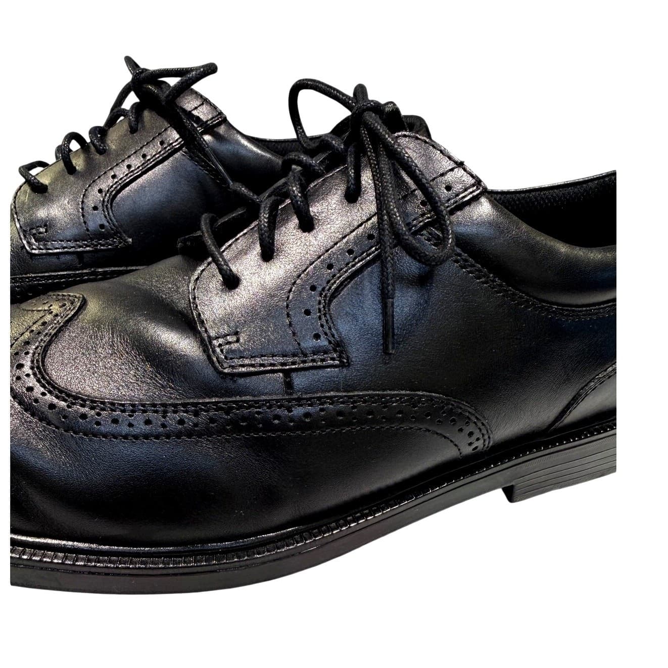 Nunn Bush Adams Mens 14M Black Leather Wingtip Oxford Dress Shoes Comfort GelBox - Thumbnail 7