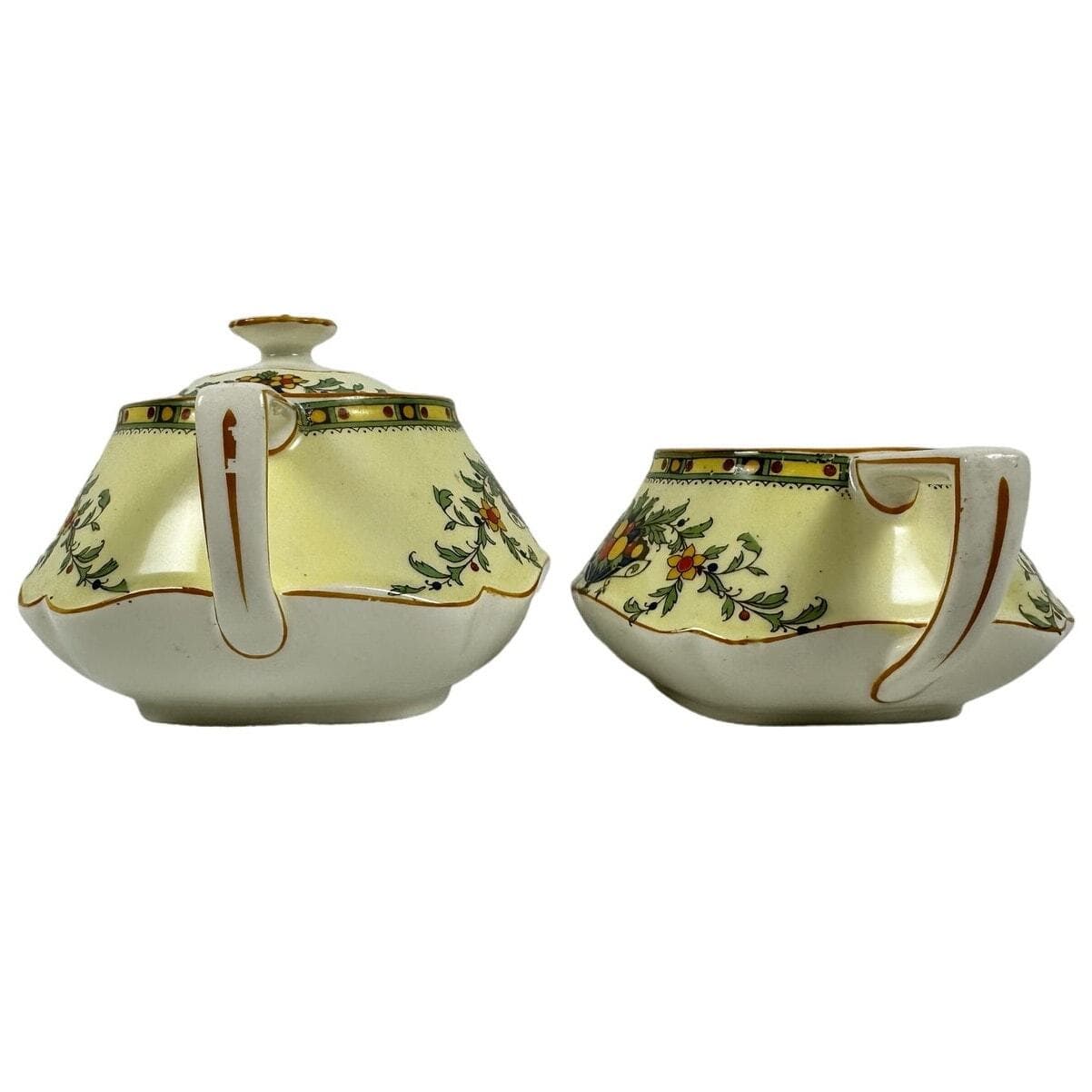 Crown Ducal Ware England 72944 Antique 1930's Creamer & Sugar Bowl w/Lid-Read! - Thumbnail 4