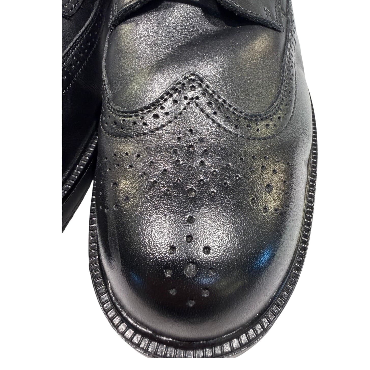 Nunn Bush Adams Mens 14M Black Leather Wingtip Oxford Dress Shoes Comfort GelBox - Thumbnail 5