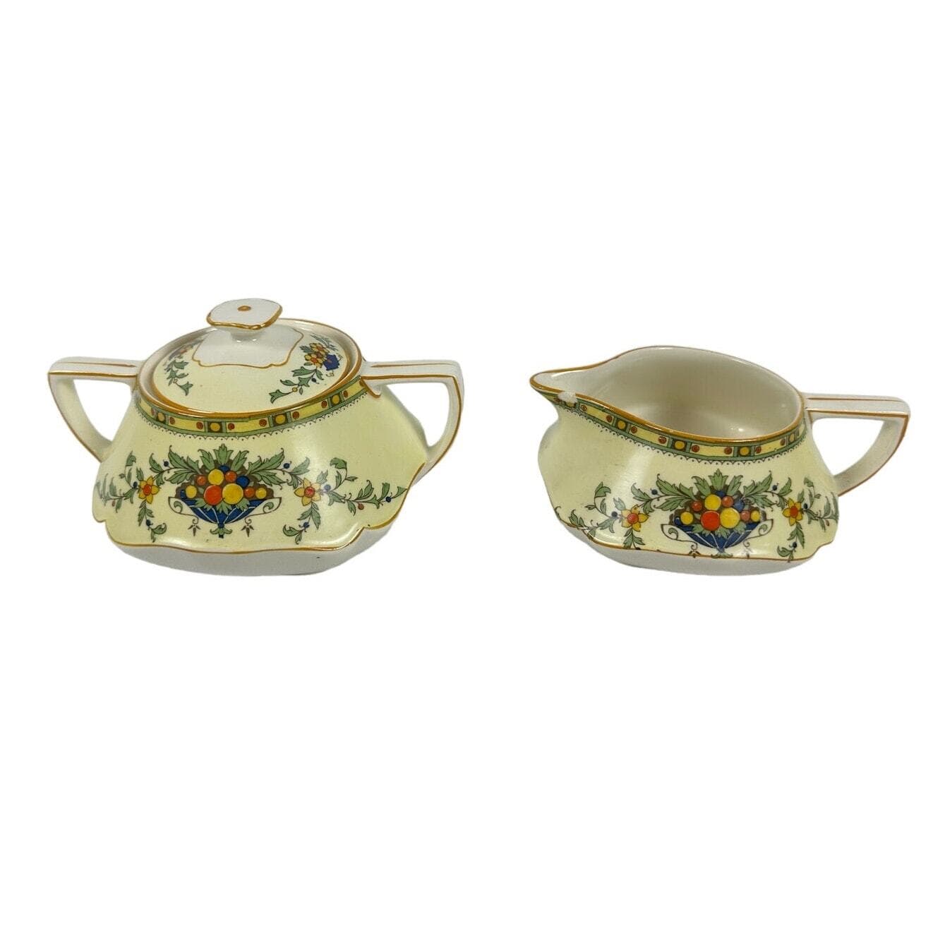 Crown Ducal Ware England 72944 Antique 1930's Creamer & Sugar Bowl w/Lid-Read! - Thumbnail 3