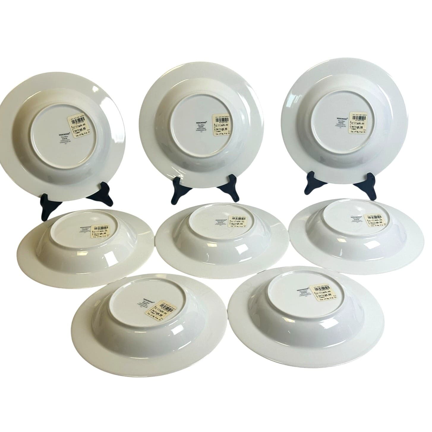 Wedgwood Vintage 1997 "Fleur" 9" Large Rim Soup/Pasta Bowls-Excellent-Set of 8 - Thumbnail 7