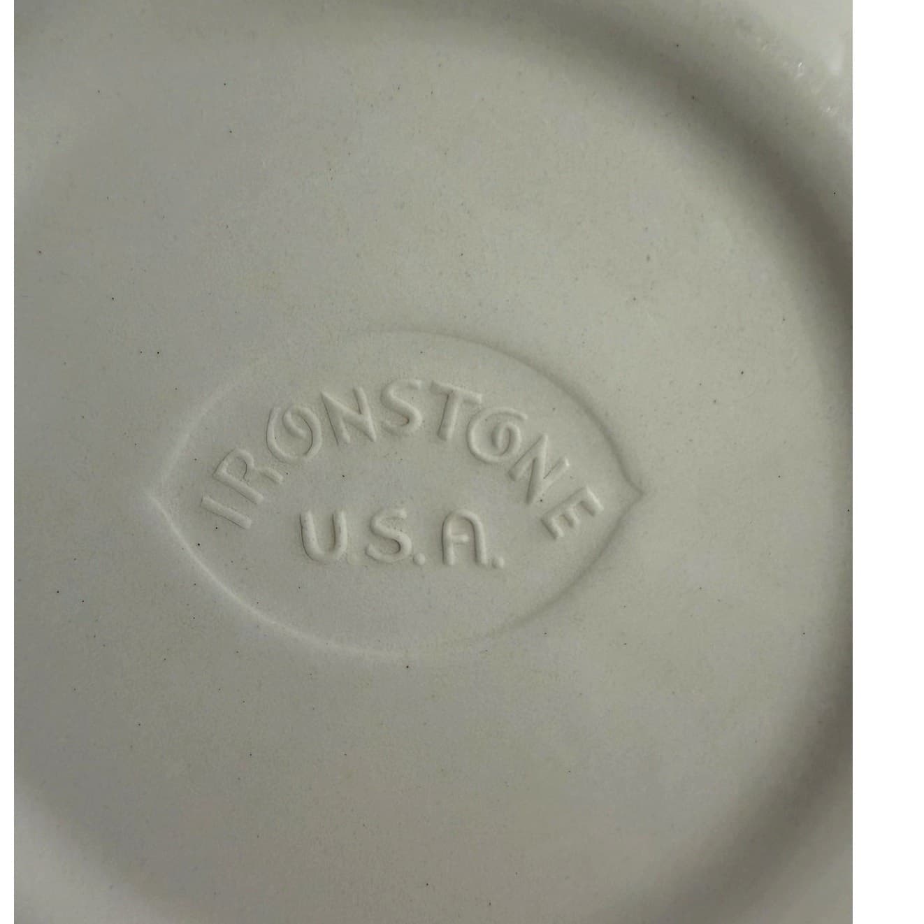 Ironstone USA Vintage Green 6.25" Ceramic Saucers-Set of 6 - Thumbnail 3