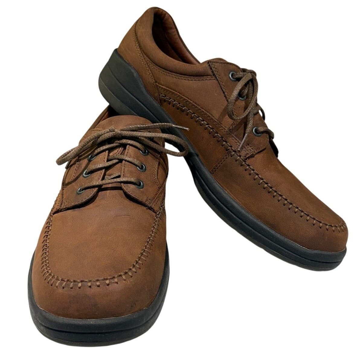 Nunn Bush Rainier Mens Size 14 M Brown Leather Comfort Gel Moc Toe Oxford Shoes