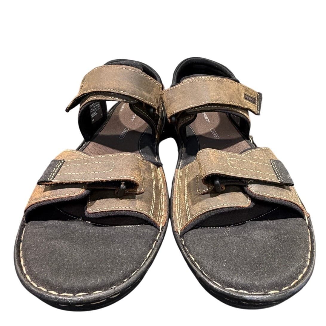 Rockport TruTech Sandals Mens Size 14 H80295 Brown Adjustable Comfort Walking - Thumbnail 6