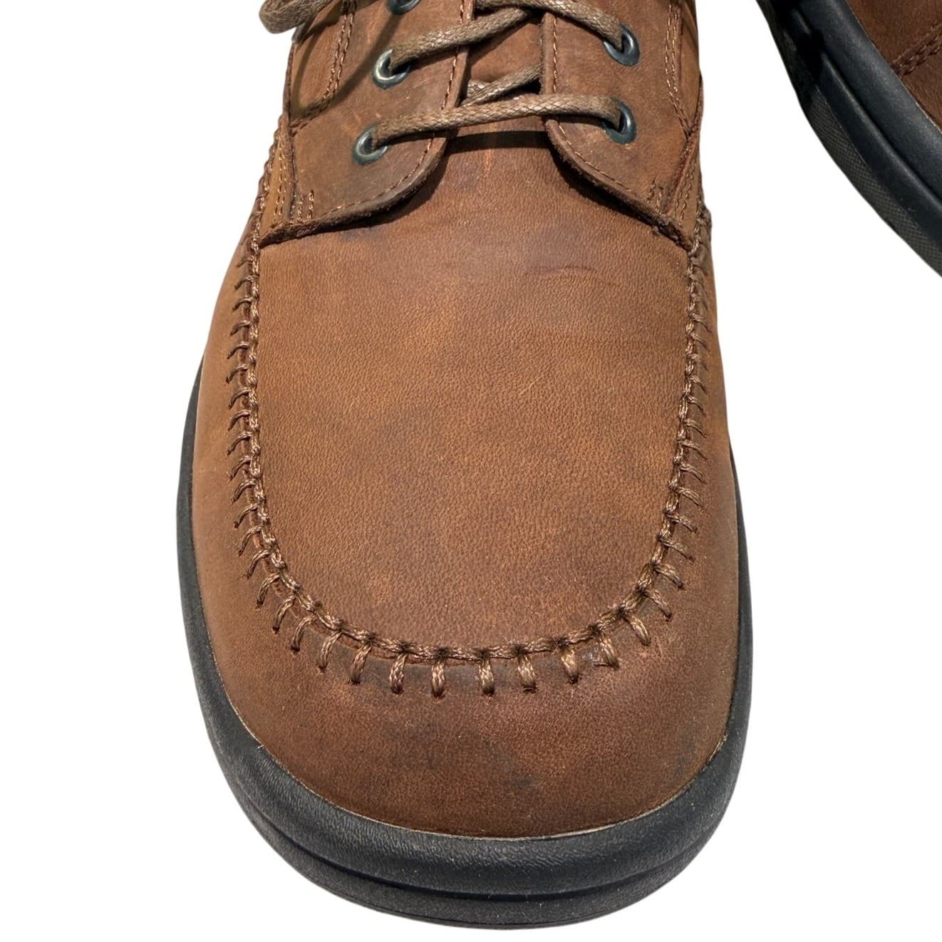 Nunn Bush Rainier Mens Size 14 M Brown Leather Comfort Gel Moc Toe Oxford Shoes - Thumbnail 3