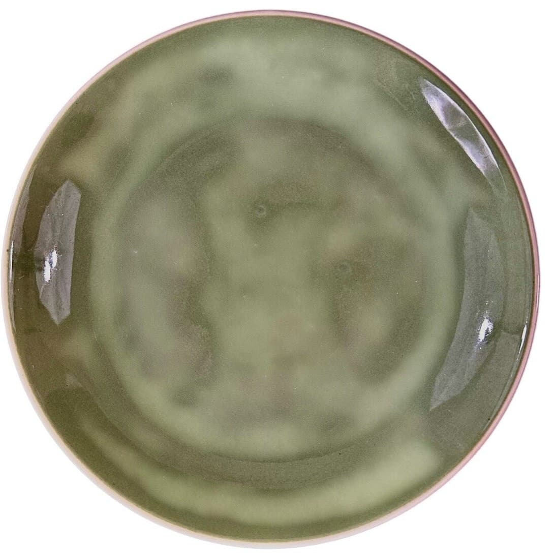 Ironstone USA Vintage Green Ceramic Bread/Dessert Plates-Set of 8 - Thumbnail 4