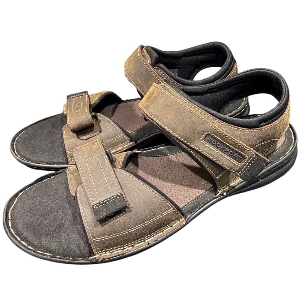 Rockport TruTech Sandals Mens Size 14 H80295 Brown Adjustable Comfort Walking - Thumbnail 2