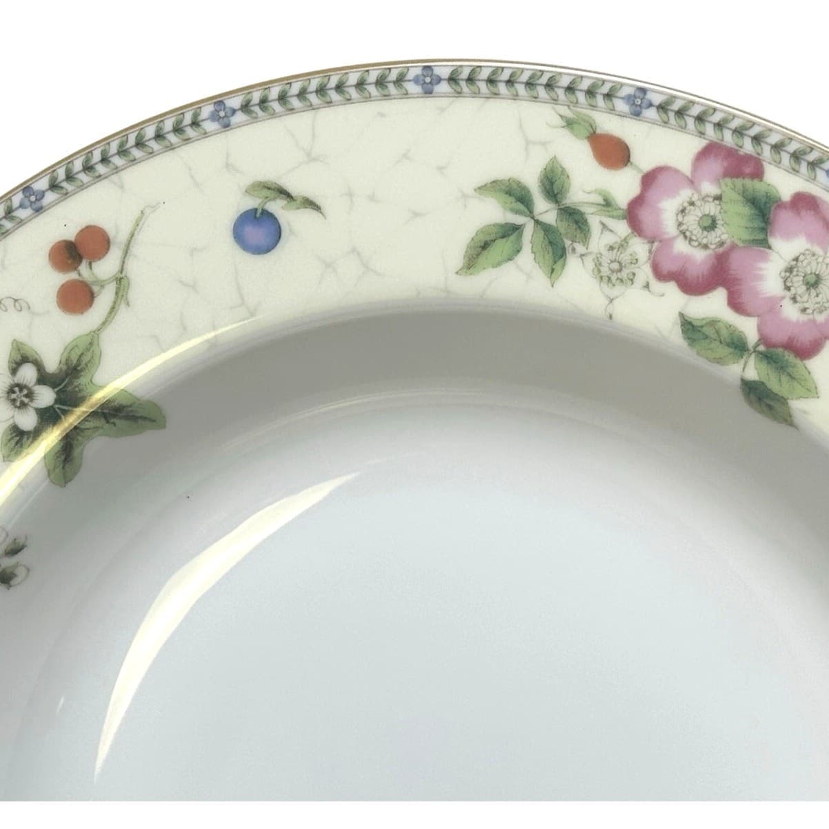 Wedgwood Vintage 1997 "Fleur" 9" Large Rim Soup/Pasta Bowls-Excellent-Set of 6 - Thumbnail 5