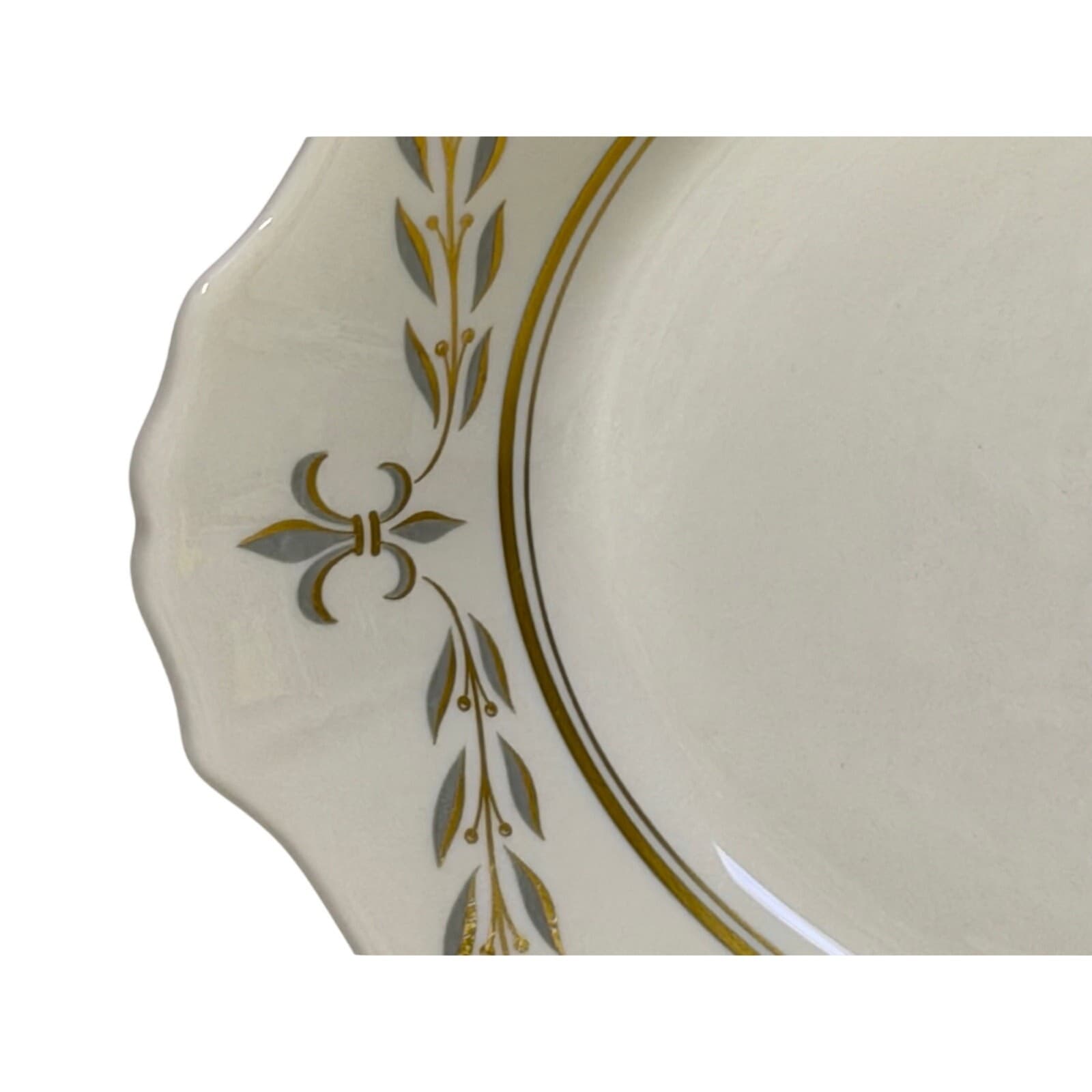 Syracuse Retired 1962-1966 'Fleur De Lis Gray' 14 x 10 Oval Serving Platter-Rare - Thumbnail 2