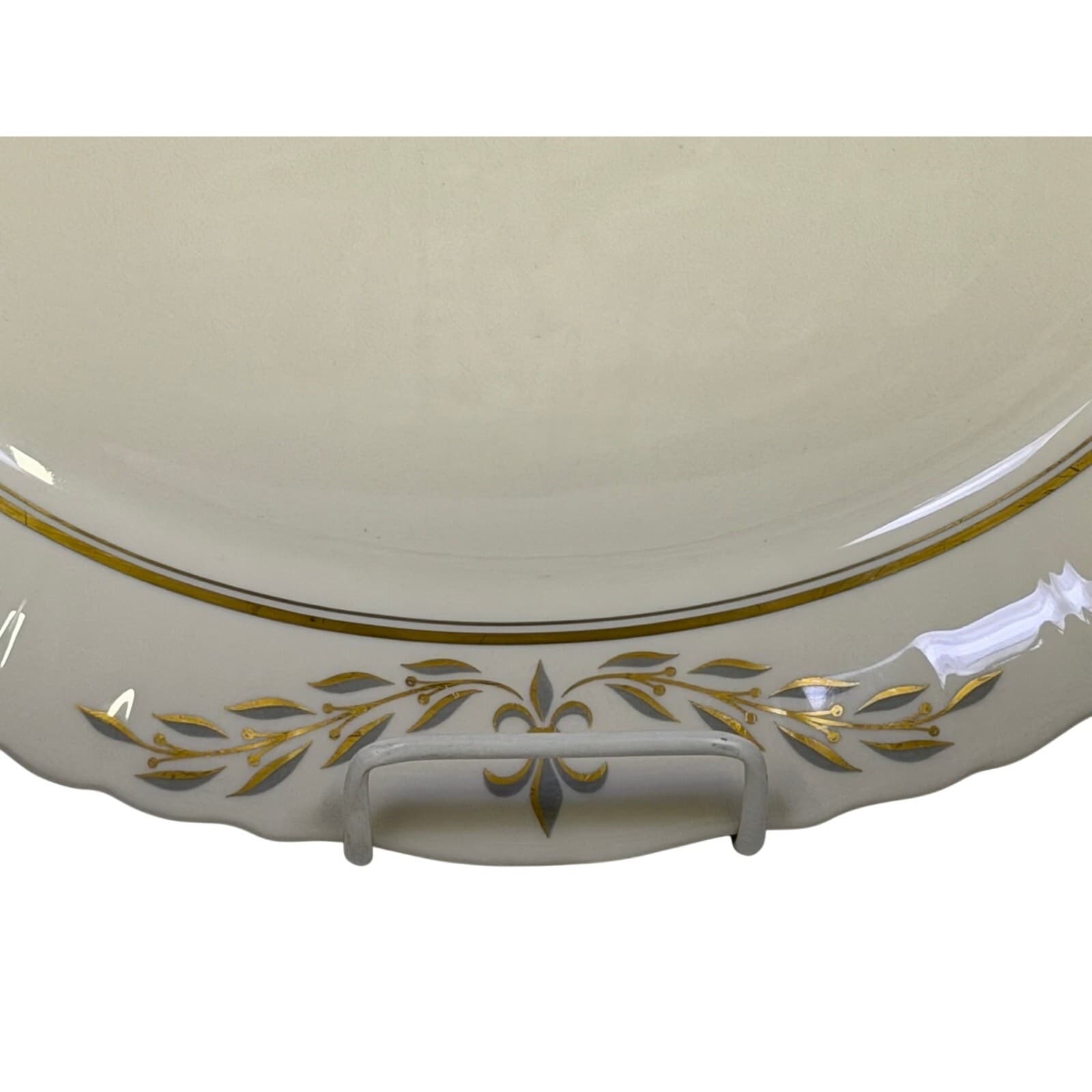 Syracuse Retired 1962-1966 'Fleur De Lis Gray' 14 x 10 Oval Serving Platter-Rare - Thumbnail 5
