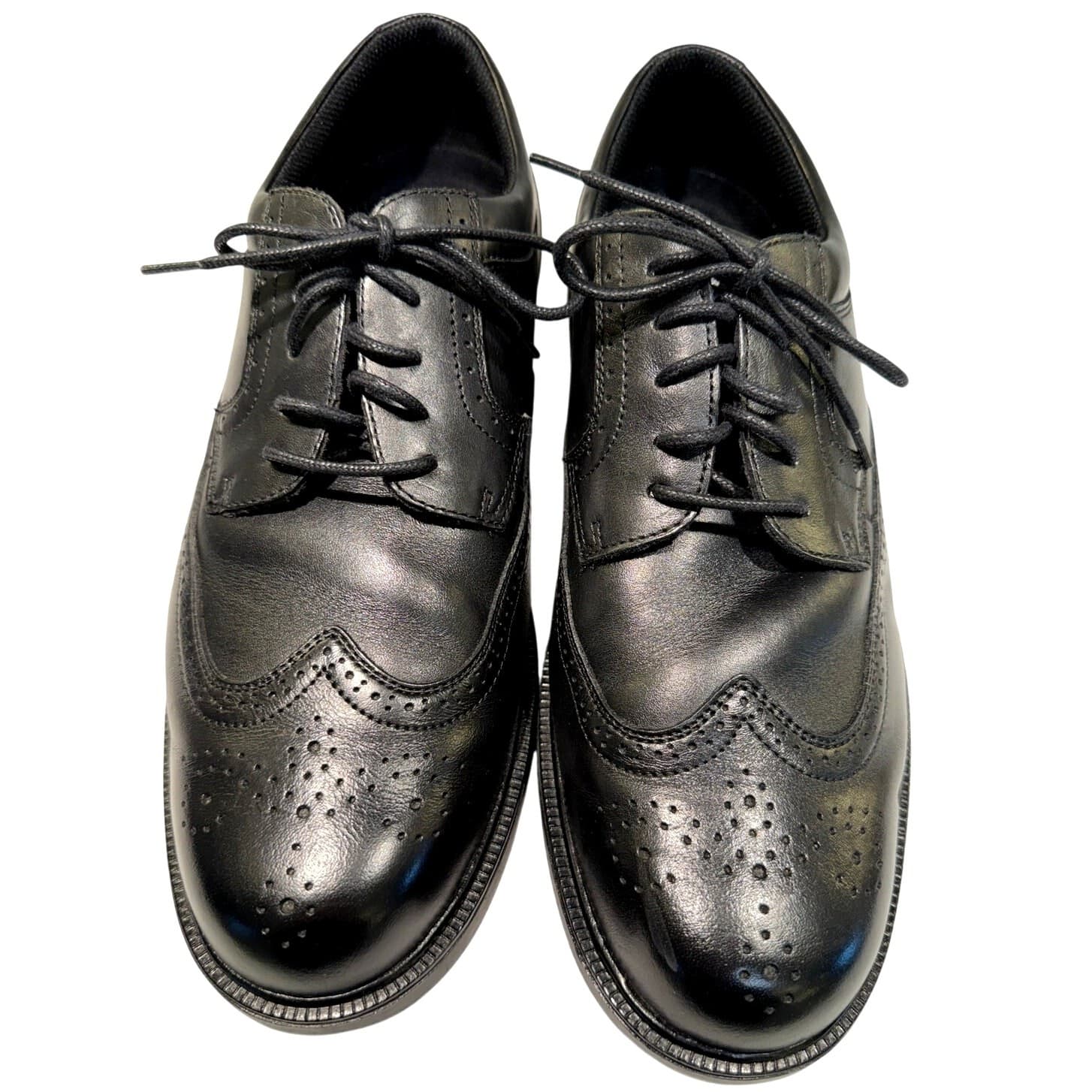 Nunn Bush Adams Mens 14M Black Leather Wingtip Oxford Dress Shoes Comfort GelBox - Thumbnail 2