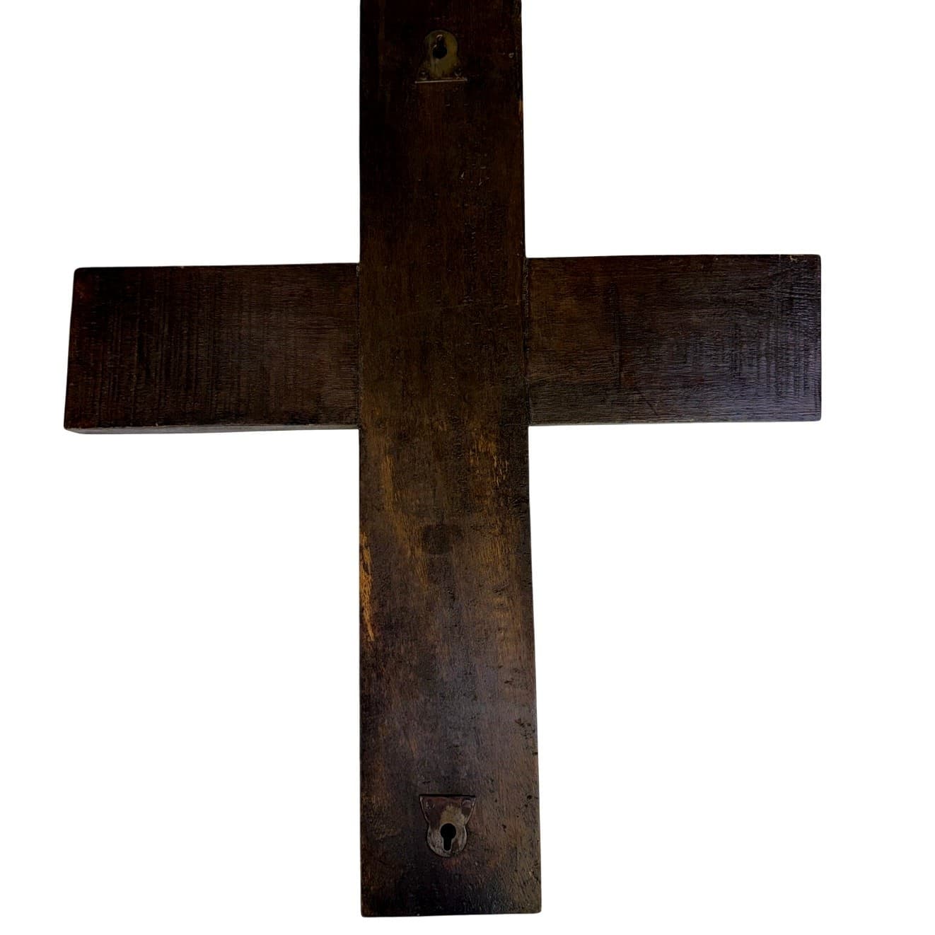 Carved Animals Relief Wooden 22 x 18 Large Hanging Wall Cross - Thumbnail 3