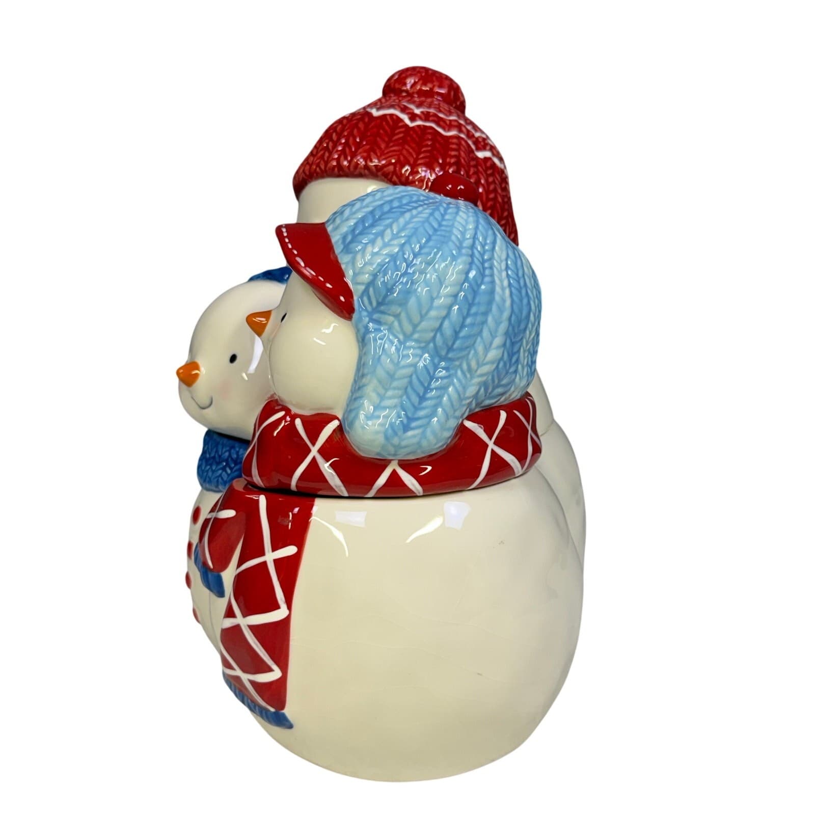 St. Nicholas Square 2010 'Let It Snow' Snowman Family 10.5" Figural Cookie Jar - Thumbnail 4