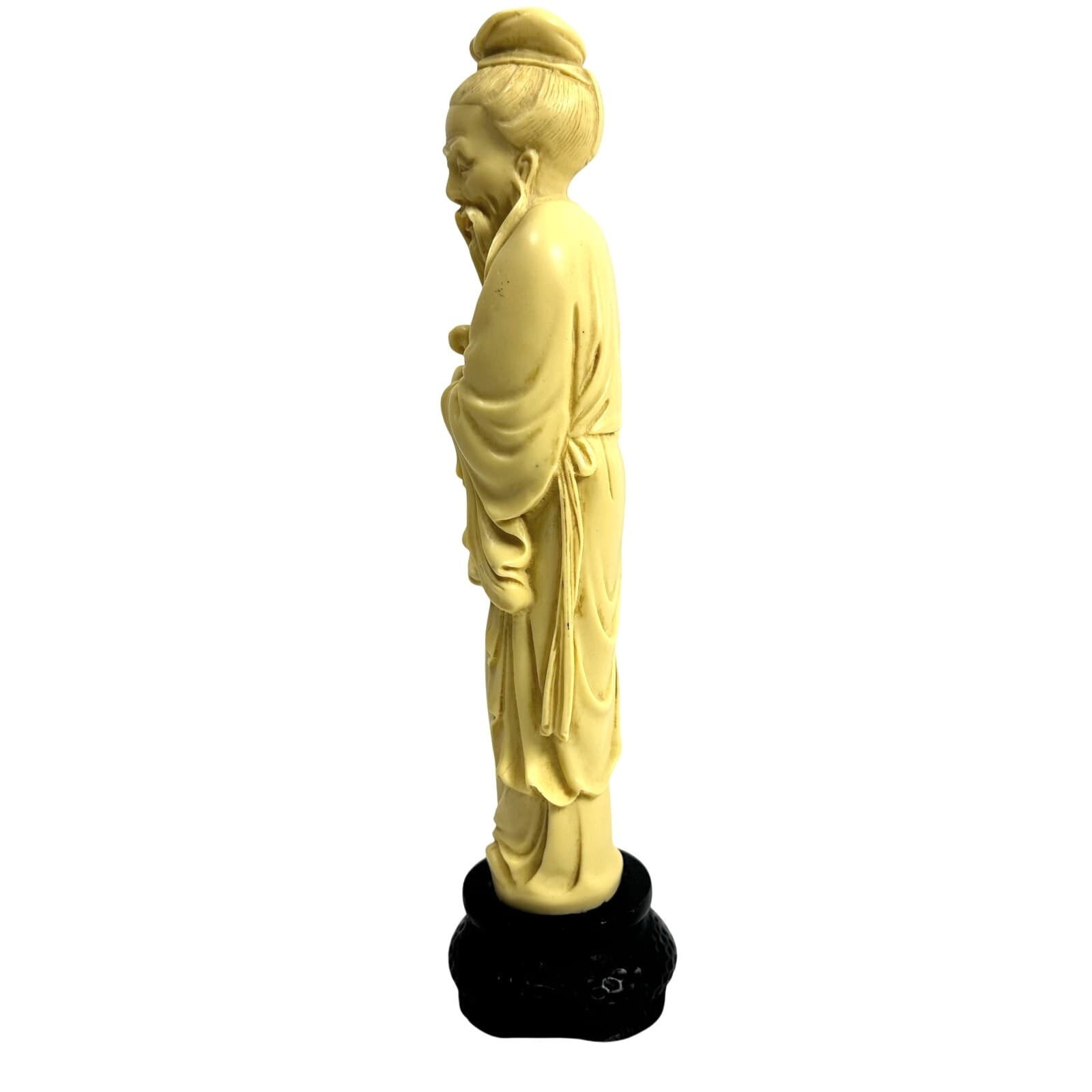 Chinese Shou Lou God of Longevity Mid Century Carved Soapstone Figurine Signed - Thumbnail 5