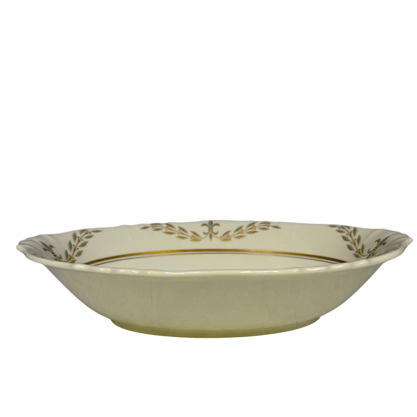 Syracuse Retired 1962-1966 'Fleur De Lis Gray' 10" Oval Serving Bowl-Rare - Thumbnail 5