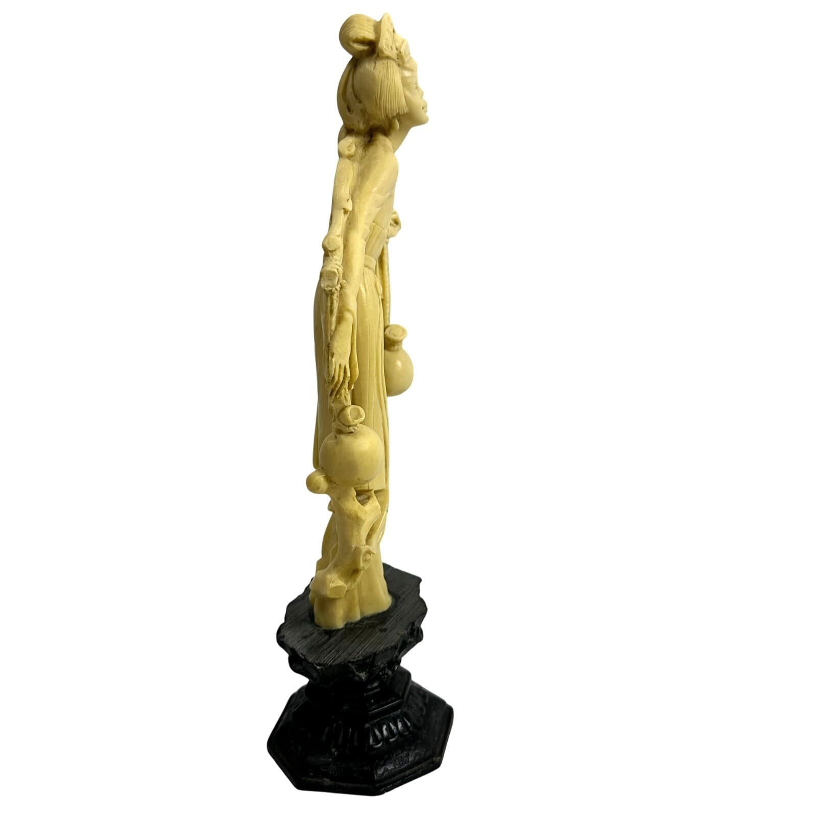 A. Santini Sculpture Mid Century Geisha Girl Alabaster Resin Figurine Signed - Thumbnail 9
